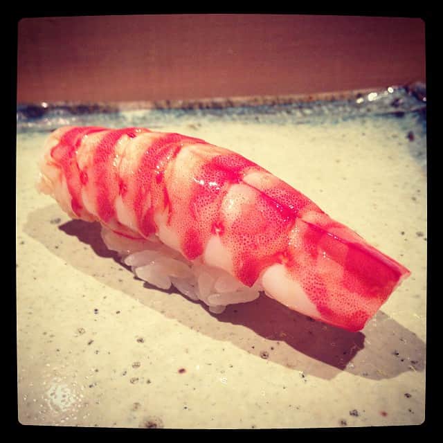 志摩有子さんのインスタグラム写真 - (志摩有子Instagram)「60度で30分煮た車海老。甘くてしっとり♡ 年明け本番を迎える受験生は今日でお鮨は食べ納め。」12月14日 21時50分 - ariko418