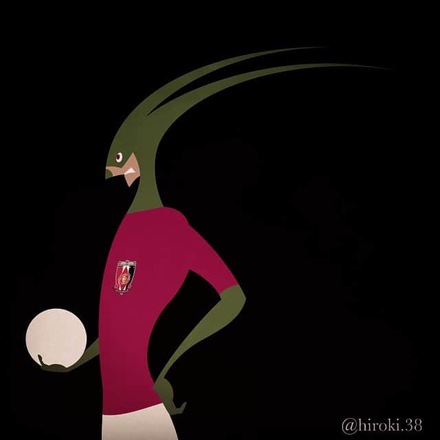 のインスタグラム：「レディア／Red passion  #レディア #浦和レッズ #レッズ #日本代表 #サムライブルー #イラスト #サッカー #サッカーイラスト #jリーグ #football #footballplayer #soccerplayer #soccer #japanese #illustrator #illustrations #illustagram #reds #saitama #urawa #mascot #character #soccerillustration #urawareds #jleague #samuraiblue #abe #kashiwagi #nishikawa」