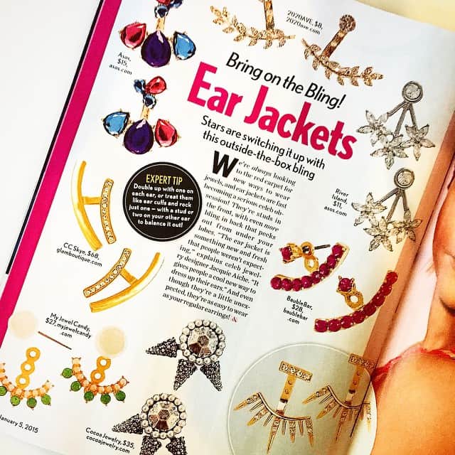 シーシースカイのインスタグラム：「Check out our ear jackets in @lifeandstyleweekly! #ccskye #lifeandstyle #earjackets」