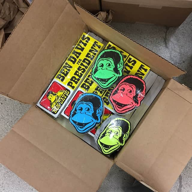 ベンデイビスのインスタグラム：「New stickers anyone?  #bendavis #plentytough #bendavisforpresident  Stickers included in each order placed through bendavis.com」