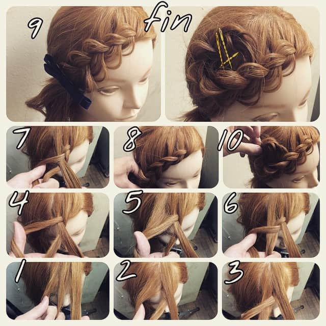 溝口和也さんのインスタグラム写真 溝口和也instagram 前髪アレンジ 片三つ編み込み込み 初級編 1 基本は三つ編みの動きで 編み込みに片方だけ編み込む感じです ３つな分けます 2 右側を下から真ん中に 3 左を真ん中に 4 右側を真ん中に 5 加える毛と左の毛を合わせ