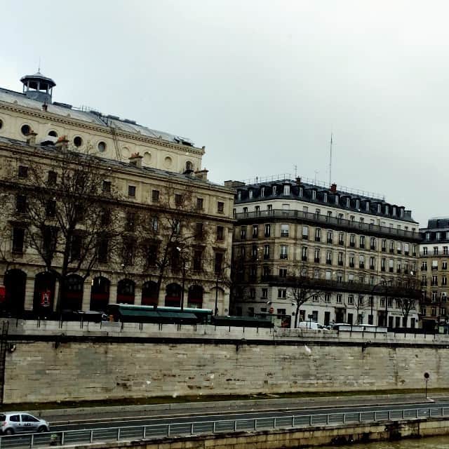 のインスタグラム：「今日は雪が降りました⛄️❄️ #seine #snow #neige #paris #セーヌ川 #パリ」