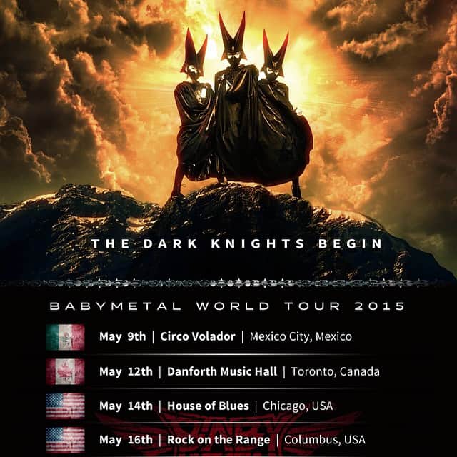 BABYMETALさんのインスタグラム写真 - (BABYMETALInstagram)「Are you ready? @BABYMETAL_JAPAN WORLD TOUR 2015 tickets on sale Friday 10am! http://www.babymetal.jp/  #BABYMETAL」2月14日 0時00分 - babymetal_official