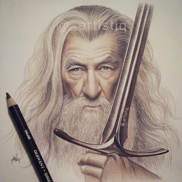 Casさんのインスタグラム写真 - (CasInstagram)「GANDALF! Drawn with colored pencils. 😊 @ianmckellen」2月19日 6時58分 - _artistiq_art